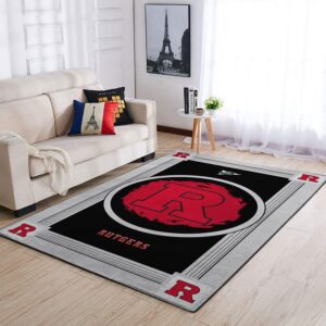 Rutgers Scarlet Knights Ncaa Team Logo Nice Gift Home Decor Rectangle Area Rug