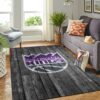 Sacramento Kings Nba Team Logo Grey Wooden Style Nice Gift Home Decor Rectangle Area Rug