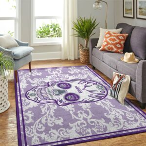 Sacramento Kings Nba Team Logo Skull Flower Style Nice Gift Home Decor Rectangle Area Rug