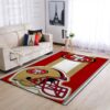 San Francisco 49ers Nfl Team Logo Helmet Nice Gift Home Decor Rectangle Area Rug