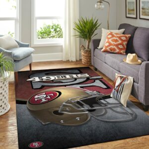 San Francisco 49ers Nfl Team Logo Helmet Style Nice Gift Home Decor Rectangle Area Rug
