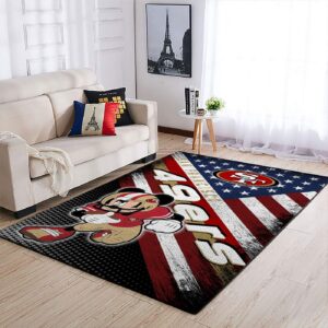 San Francisco 49ers Nfl Team Logo Mickey Us Style Nice Gift Home Decor Rectangle Area Rug