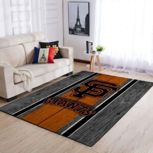 San Francisco Giants Mlb Team Logo Wooden Style Style Nice Gift Home Decor Rectangle Area Rug