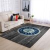 Seattle Mariners Mlb Team Logo Grey Wooden Style Style Nice Gift Home Decor Rectangle Area Rug