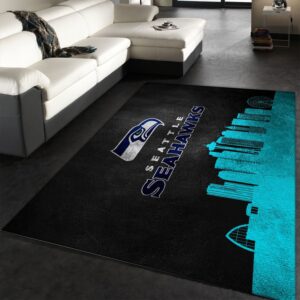 Seattle Seahawks Skyline NFL Area Rug