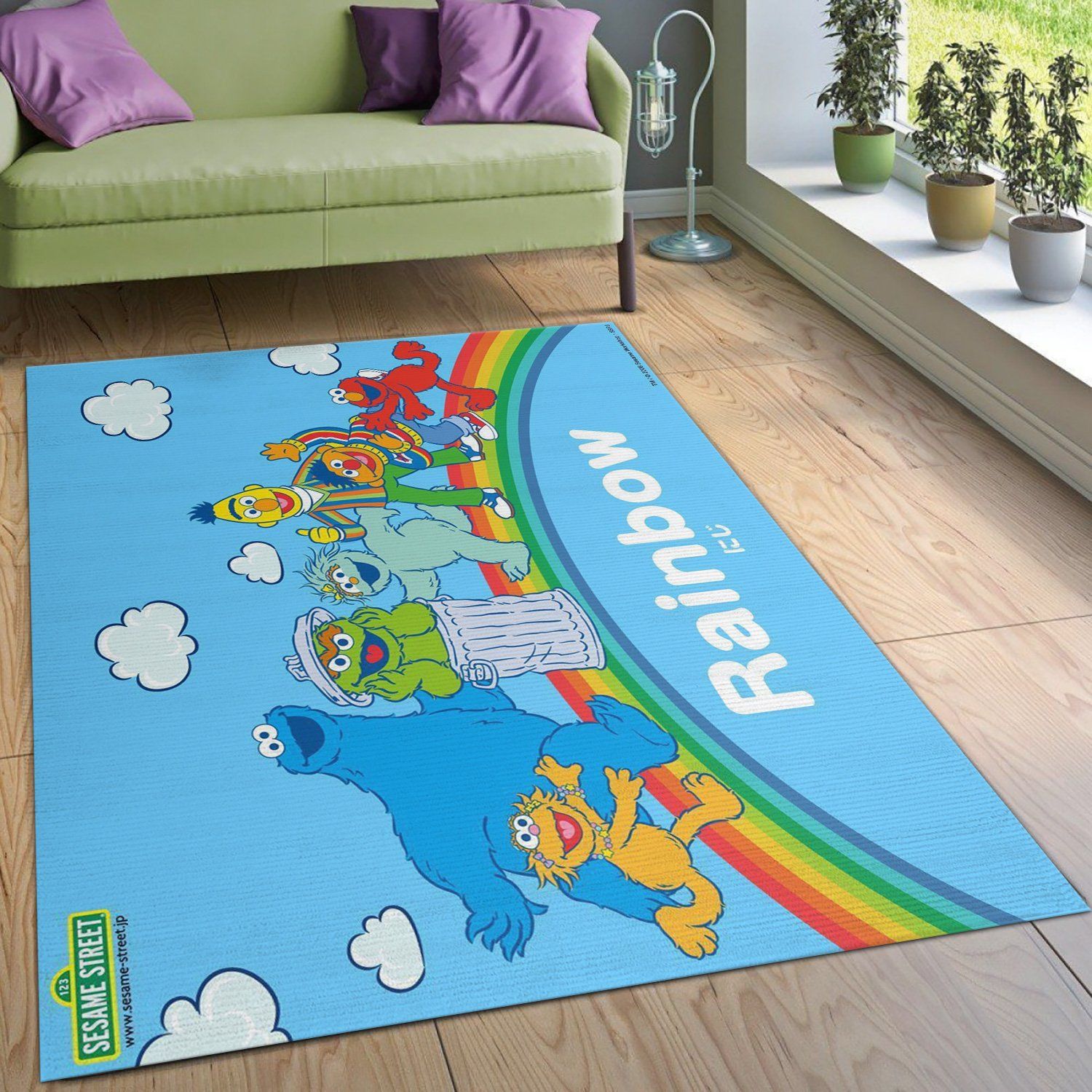 Sesame Street Rainbow Rug Living Room Rug Home US Decor