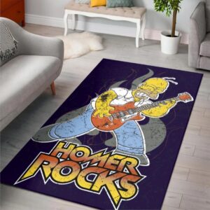 Simpsons Homer Rock Area Rug Rugs For Living Room Rug Home Decor