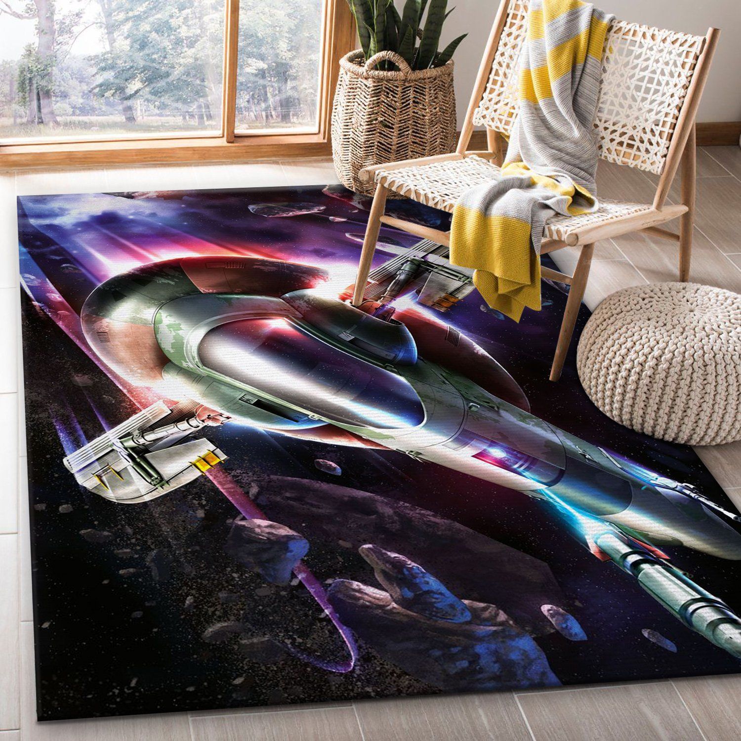 Millenium Falcon Star War Battle Zone Area Rug Carpet Living Room