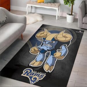 St Louis Rams Rusher Nfl Rush Zone Character Area Rug Rugs For Living Room Rug Home Decor
