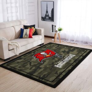 Tampa Bay Buccaneers Nfl Team Logo Camo Style Nice Gift Home Decor Rectangle Area Rug