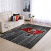 Tampa Bay Buccaneers Nfl Team Logo Grey Wooden Style Style Nice Gift Home Decor Rectangle Area Rug