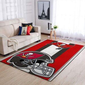Tampa Bay Buccaneers Nfl Team Logo Helmet Nice Gift Home Decor Area Rug Rugs For Living Room Rug Home Decor
