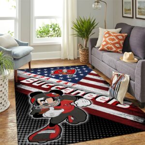 Tampa Bay Buccaneers Nfl Team Logo Mickey Us Style Nice Gift Home Decor Rectangle Area Rug