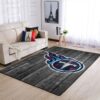 Tennessee Titans Nfl Team Logo Grey Wooden Style Style Nice Gift Home Decor Rectangle Area Rug