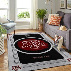 Texas A M Aggies Ncaa Team Logo Nice Gift Home Decor Rectangle Area Rug