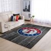 Texas Rangers Mlb Team Logo Grey Wooden Style Style Nice Gift Home Decor Rectangle Area Rug