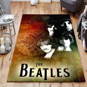 The Beatles Sgt Peppers Lonely Hearts Club Band Vintage Living Room Area Rug For Christmas Family Gift US Decor