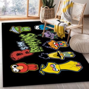 The Sesame Street Monsters Area Rug For Christmas Bedroom Rug Family Gift US Decor