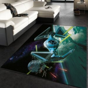 Tie Interceptor Star War Battle Zone Area Rug