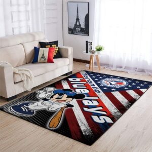 Toronto Blue Jays Mlb Team Logo Mickey Us Style Nice Gift Home Decor Rectangle Area Rug