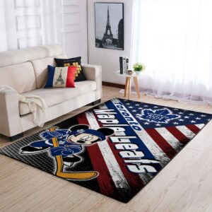Toronto Maple Leafs Nhl Team Logo Mickey Us Style Nice Gift Home Decor Rectangle Area Rug