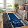 Toronto Maple Leafs Nhl Team Logo Wooden Style Nice Gift Home Decor Rectangle Area Rug