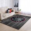 Toronto Raptors Nba Team Logo Grey Wooden Style Nice Gift Home Decor Rectangle Area Rug
