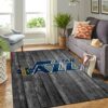Utah Jazz Nba Team Logo Grey Wooden Style Nice Gift Home Decor Rectangle Area Rug