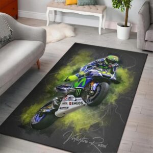 Valentino Rossi The Doctor Vr46 Area Rug Rugs For Living Room Rug Home Decor