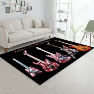 Van Halen Guitar Area Rug For Christmas Living Room Rug Family Gift US Decor