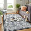 Vegas Golden Knights Nhl Team Logo Skull Flower Style Nice Gift Home Decor Rectangle Area Rug