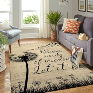 Whisper Words Of Wisdom Let It Be Area Rug Rugs For Living Room Rug Home Decor