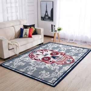 Winnipeg Jets Nhl Team Logo Skull Flower Style Nice Gift Home Decor Rectangle Area Rug