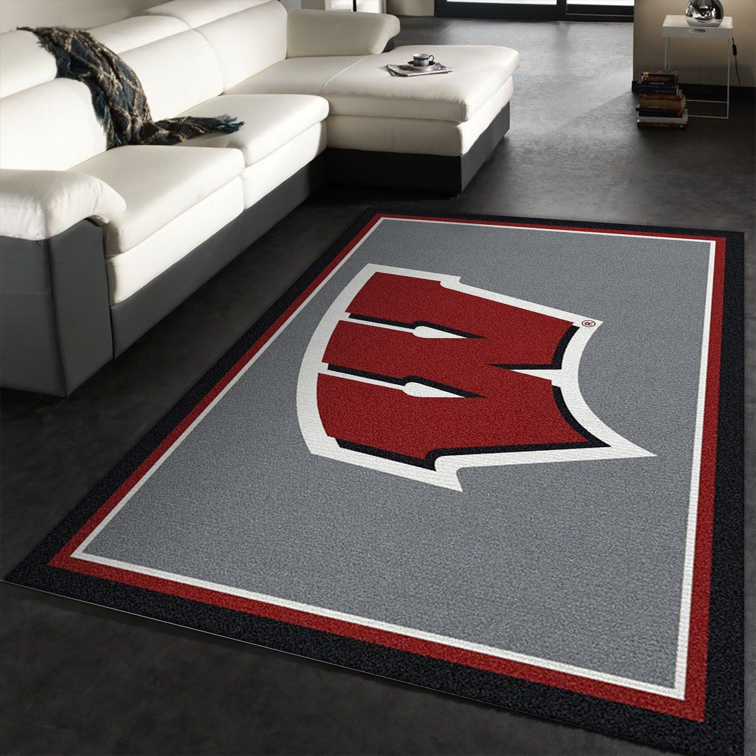 Wisconsin University Team Spirit Rug1 NCAA Area Rug