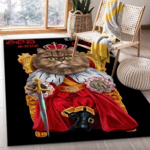 Your Highness King Cat Area Rug Living room and bedroom Rug Family Gift US Decor