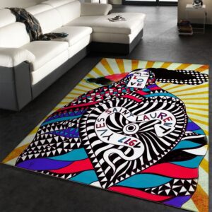 Ysl Vintage Love Poster Area Rug Living Room Rug Christmas Gift US Decor