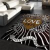 Ysl Vintage Love Poster Rug Fashion Brand Rug Floor Decor Home Decor