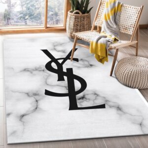 Ysl Yves Saint Laurent Rectangle Rug Fashion Brand Rug Christmas Gift US Decor