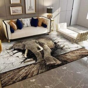 3D Elephant Area Rug / Animal Floor Rug Carpet