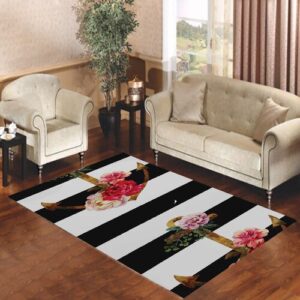 Anchor Floral Stripes Living room carpet rugs