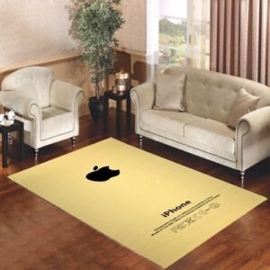 Apple logo gold Black 2 Living room carpet rugs