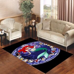 Ariel the Little Mermaid Stained Glass Living room carpet rugs