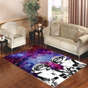 Astronaut Cat Galaxy Space Nebula Living room carpet rugs