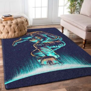 Astronaut Skateboarding Rug Carpet