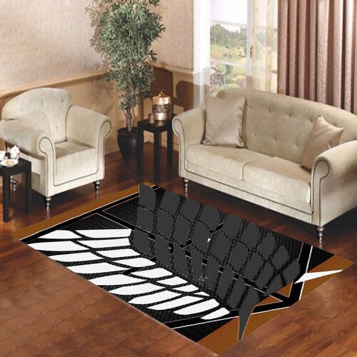 Attack On Titan Logo Carbon Custom Living room carpet rugs