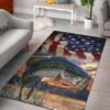 Bass Fish American Flag Area Rug Carpet Carpets