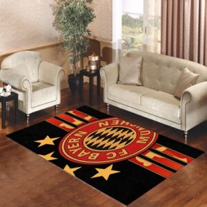 Bayern Munich Logo With Stars 3 Sports Living room carpet rugs