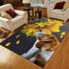Beagle Sunflower Area Rug Carpet