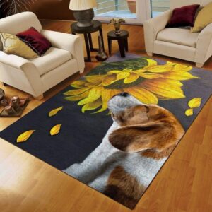 Beagle Sunflower Rug Carpet