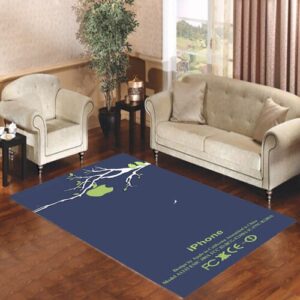 Birds In Green Apple Tree Branch Living room carpet rugs